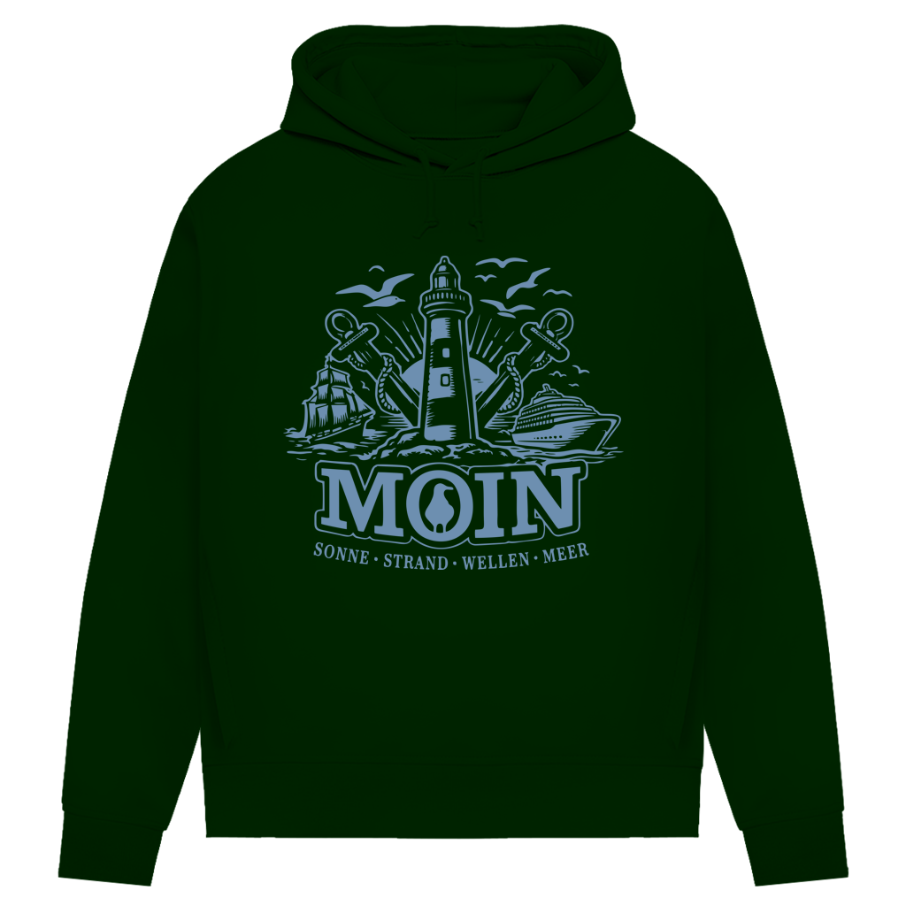 Damen Premium Bio Hoodie Leuchtturm Steuerrad MOIN #499