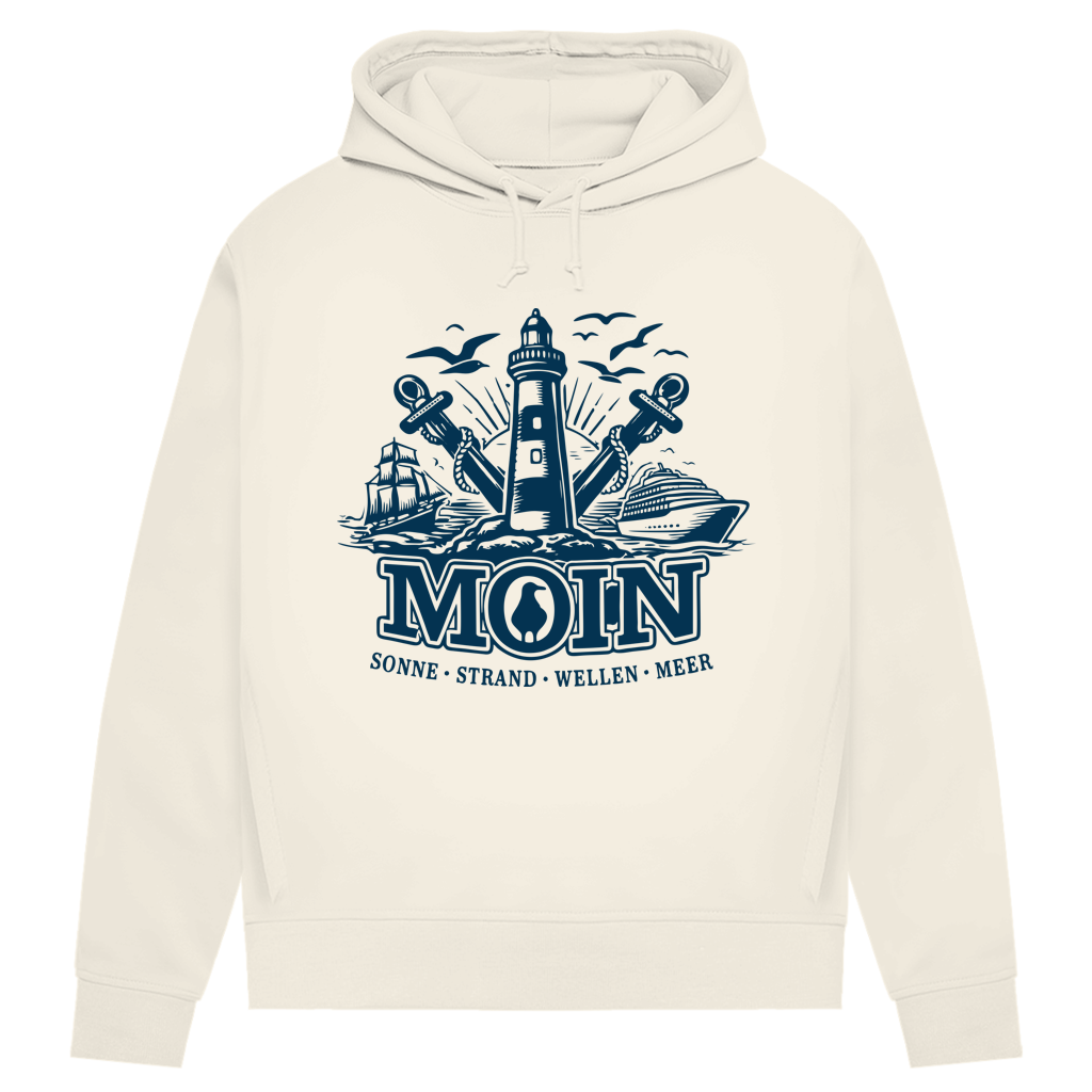 Damen Premium Bio Hoodie Leuchtturm Steuerrad MOIN #499