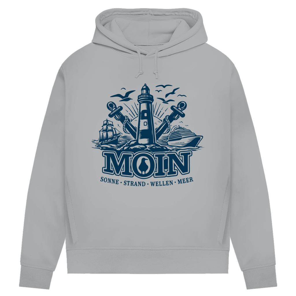 Damen Premium Bio Hoodie Leuchtturm Steuerrad MOIN #499