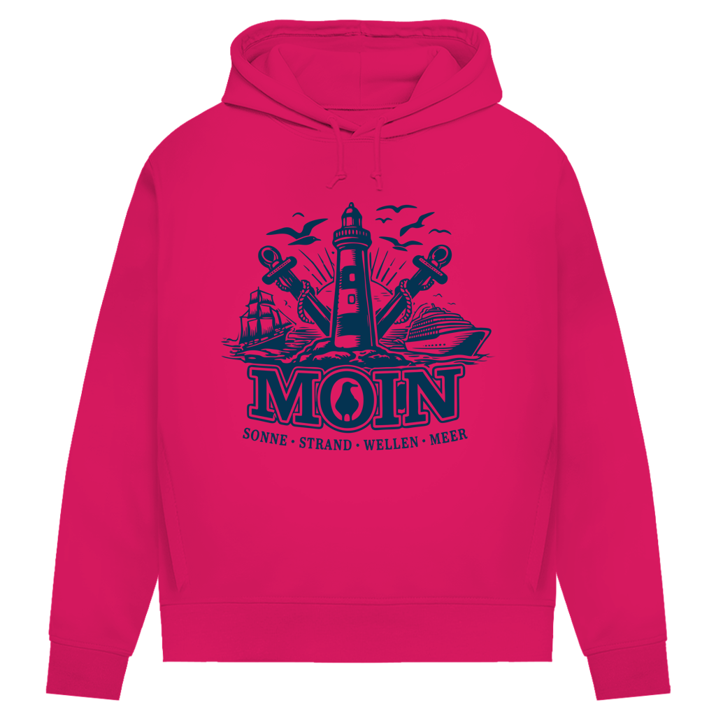 Damen Premium Bio Hoodie Leuchtturm Steuerrad MOIN #499