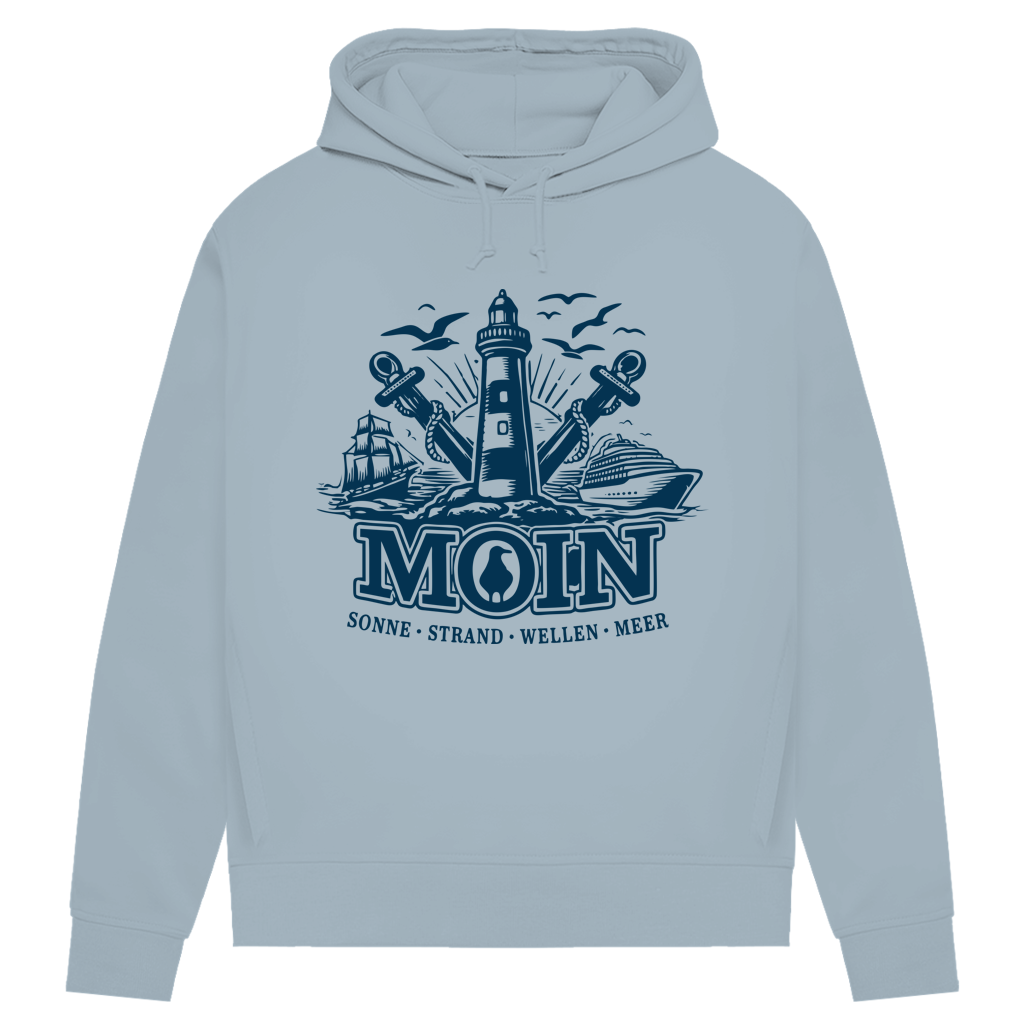 Damen Premium Bio Hoodie Leuchtturm Steuerrad MOIN #499