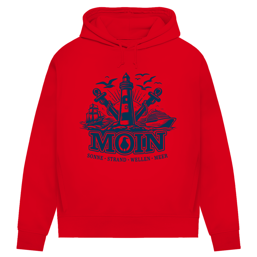 Damen Premium Bio Hoodie Leuchtturm Steuerrad MOIN #499