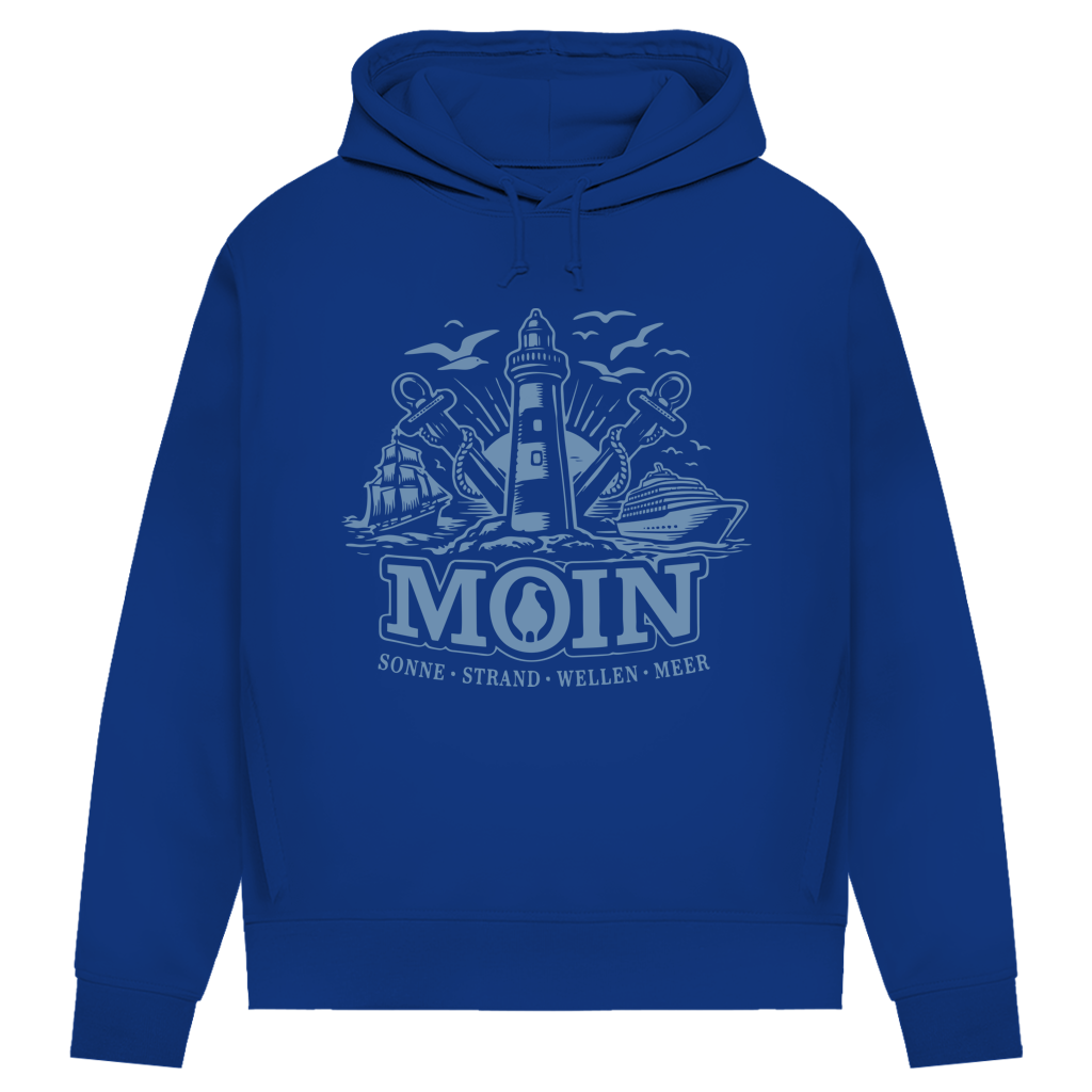 Damen Premium Bio Hoodie Leuchtturm Steuerrad MOIN #499