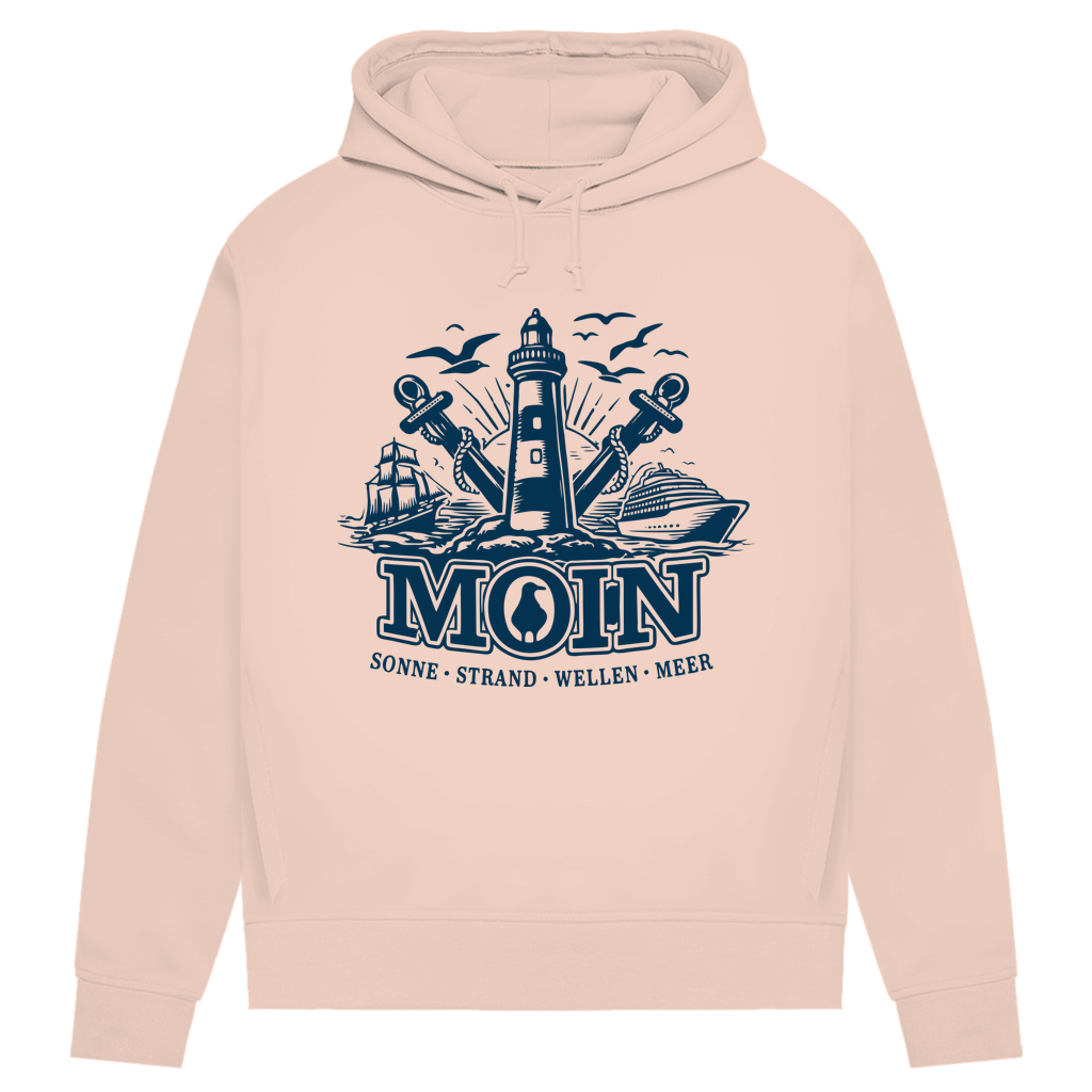 Damen Premium Bio Hoodie Leuchtturm Steuerrad MOIN #499