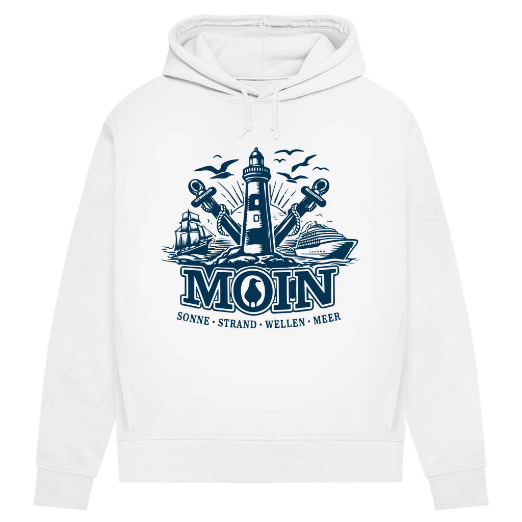 Damen Premium Bio Hoodie Leuchtturm Steuerrad MOIN #499