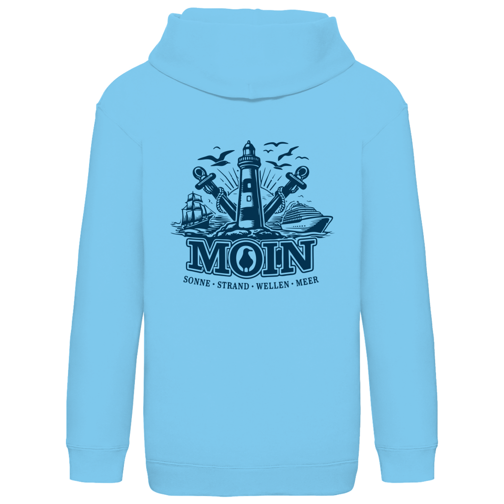 Hoodie Kinder   "MOIN Leuchtturm" #499  - beidseitiger Druck