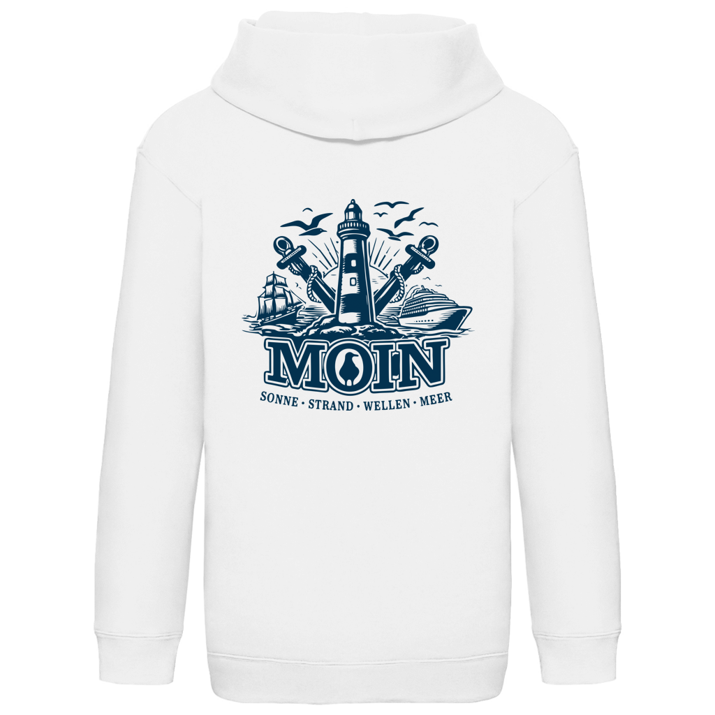 Hoodie Kinder   "MOIN Leuchtturm" #499  - beidseitiger Druck