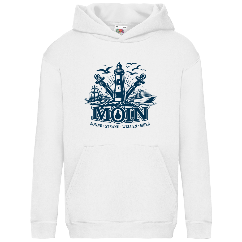 Hoodie Kinder   "MOIN Leuchtturm" #499  - beidseitiger Druck