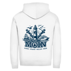 Hoodie-Jacke  "MOIN Leuchtturm" #499  - beidseitiger Druck