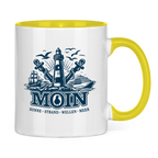 Keramik-Tasse zweifarbig  "MOIN Leuchtturm" #499