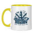 Keramik-Tasse zweifarbig  "MOIN Leuchtturm" #499