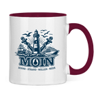 Keramik-Tasse zweifarbig  "MOIN Leuchtturm" #499