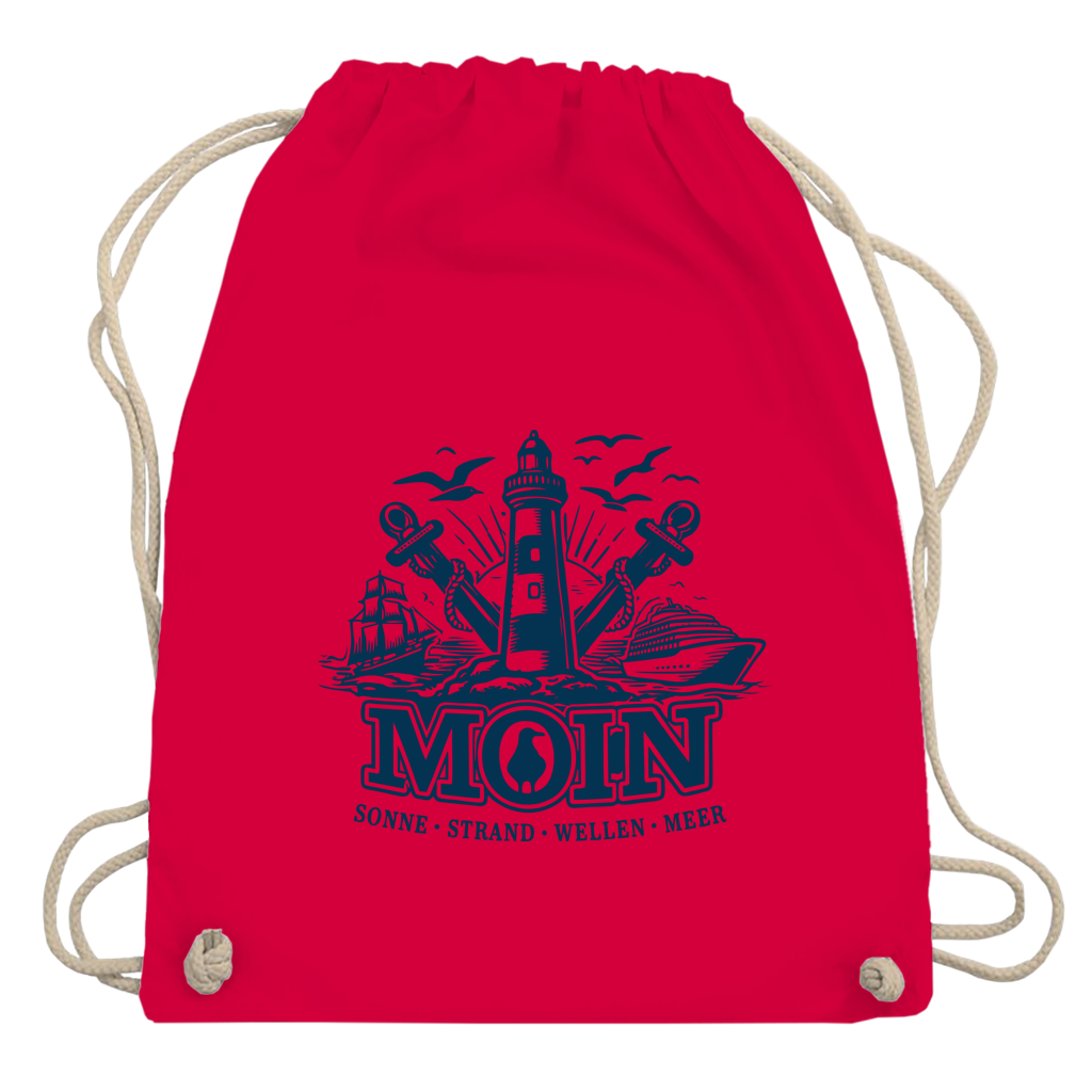 Kordelrucksack   "MOIN Leuchtturm" #499