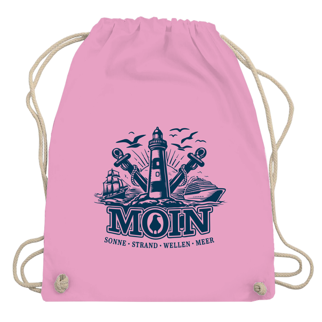 Kordelrucksack   "MOIN Leuchtturm" #499