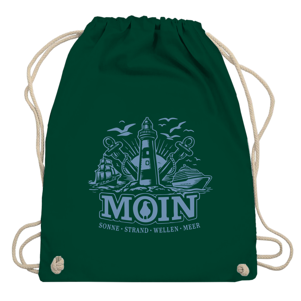 Kordelrucksack   "MOIN Leuchtturm" #499