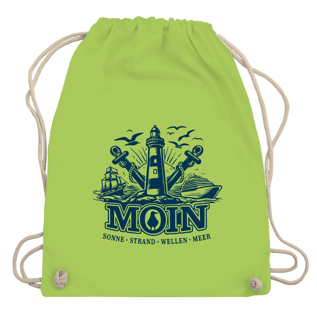 Kordelrucksack   "MOIN Leuchtturm" #499