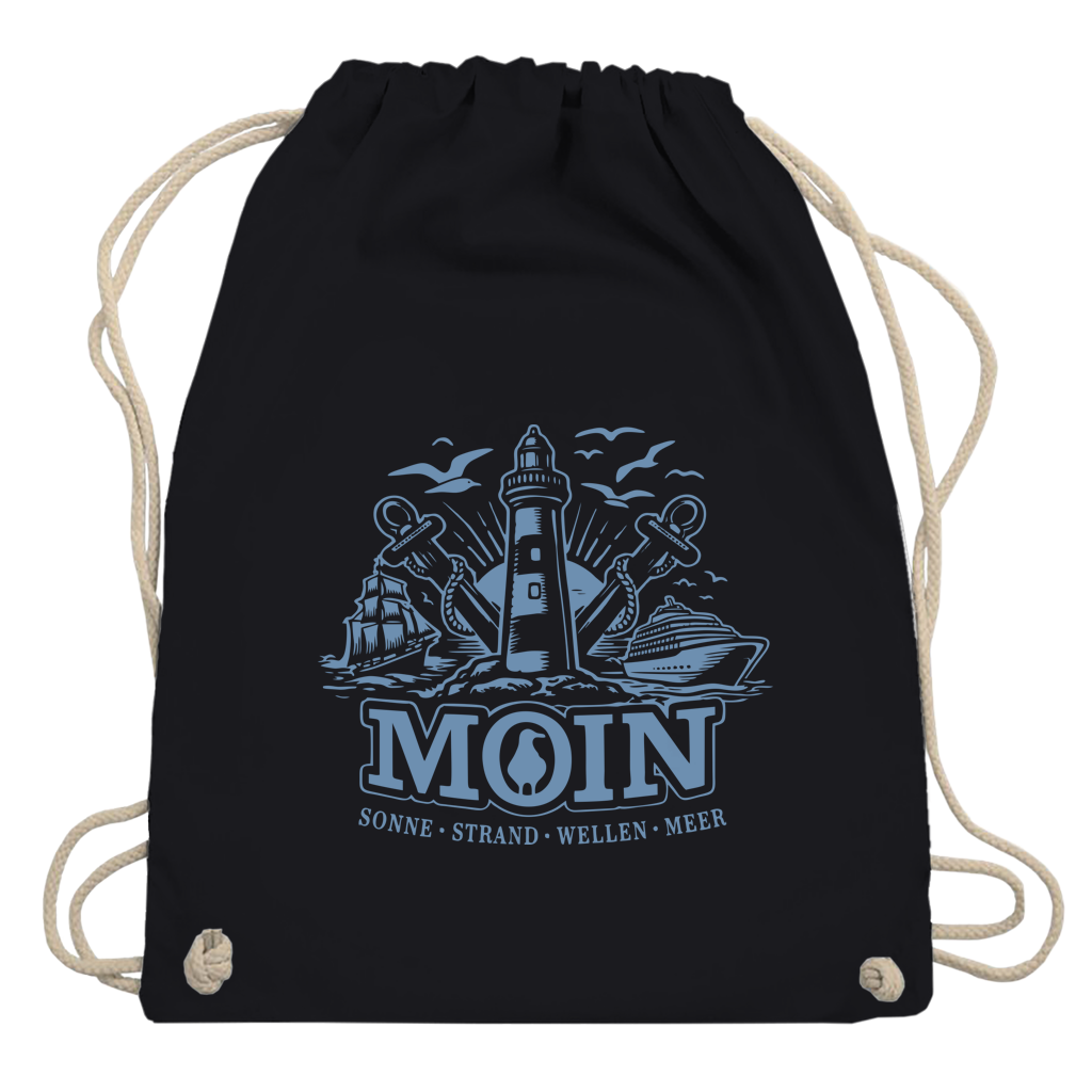 Kordelrucksack   "MOIN Leuchtturm" #499