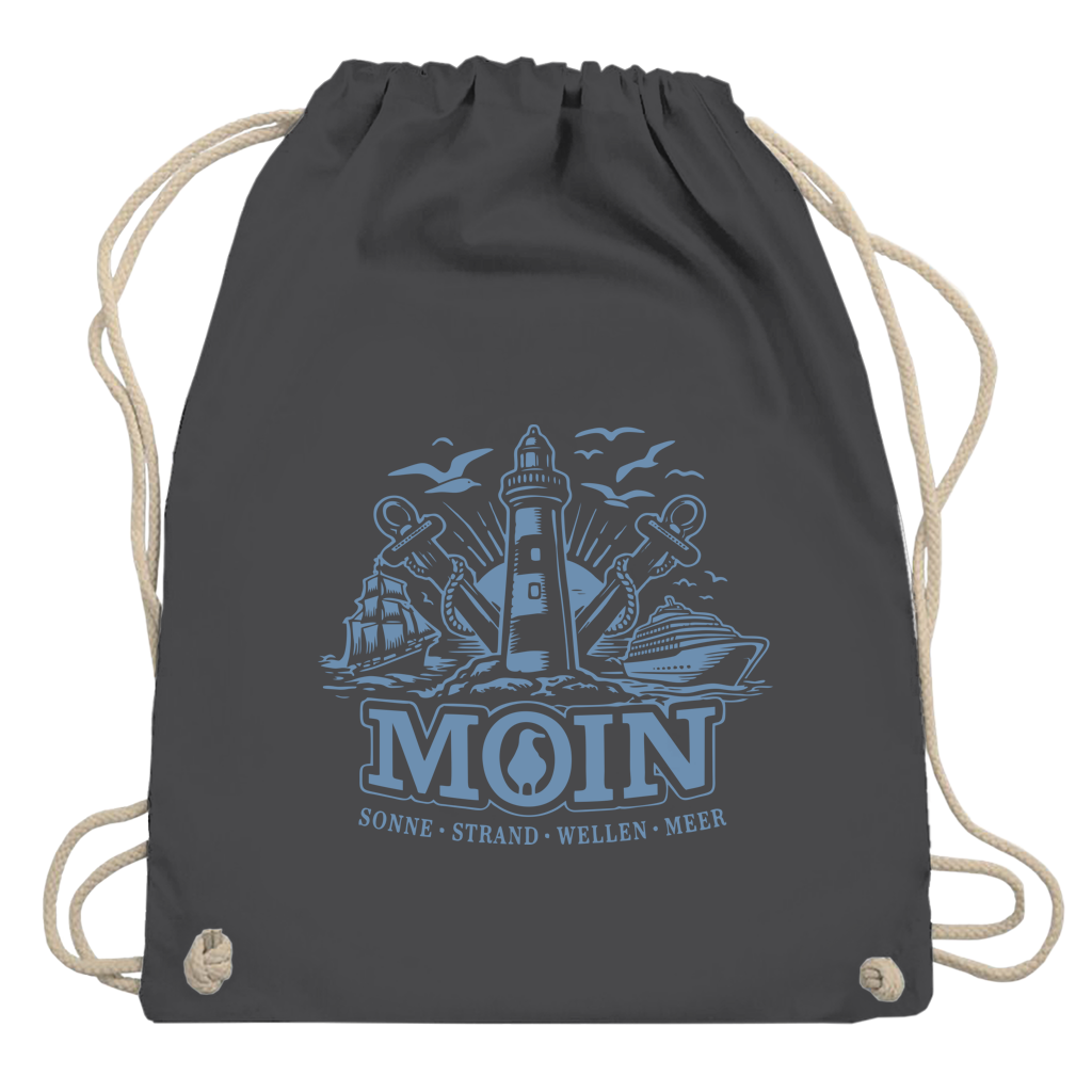 Kordelrucksack   "MOIN Leuchtturm" #499