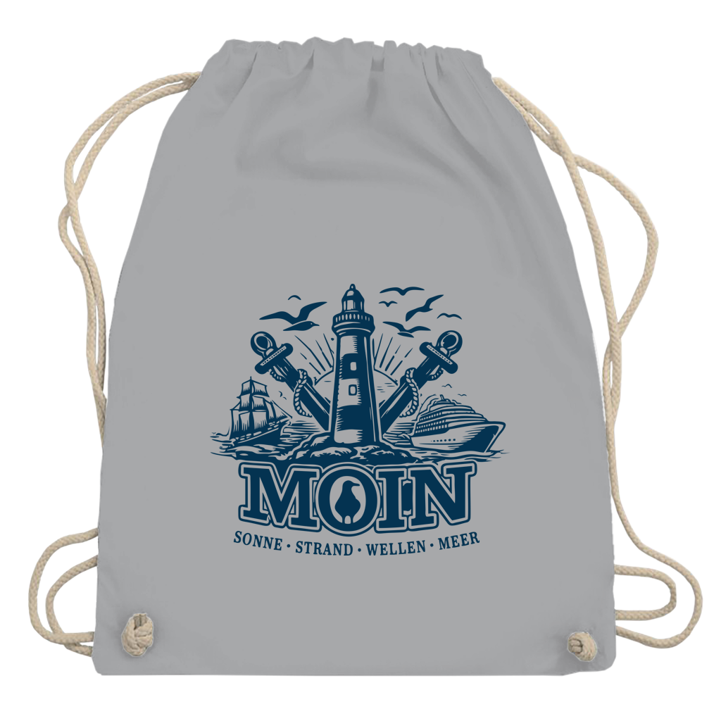 Kordelrucksack   "MOIN Leuchtturm" #499