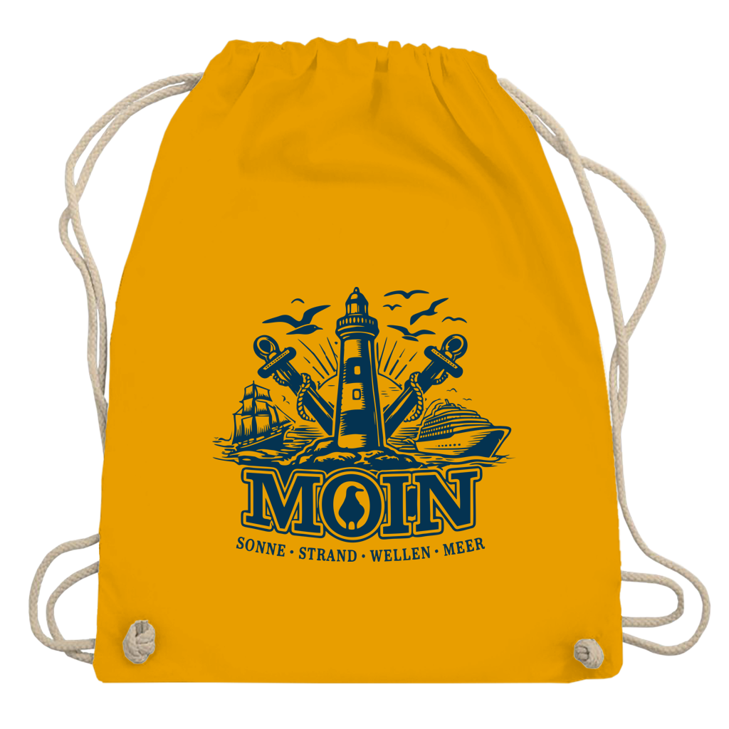 Kordelrucksack   "MOIN Leuchtturm" #499