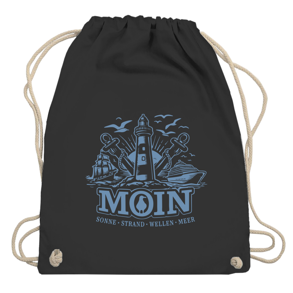 Kordelrucksack   "MOIN Leuchtturm" #499