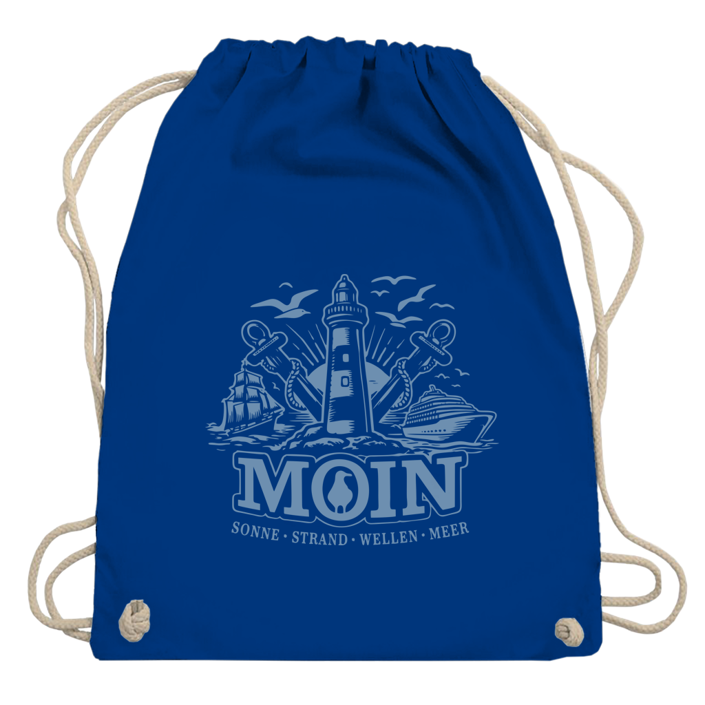 Kordelrucksack   "MOIN Leuchtturm" #499