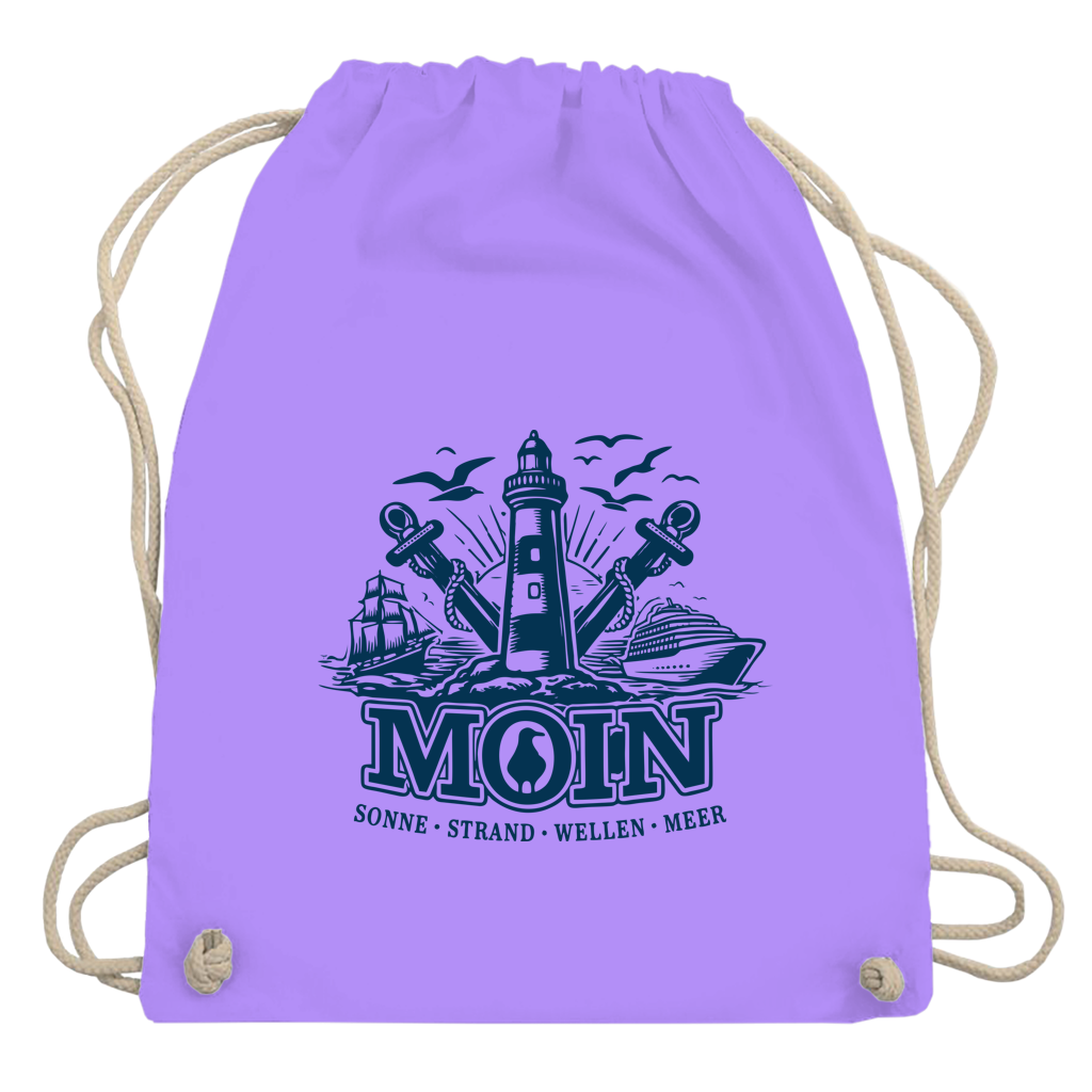 Kordelrucksack   "MOIN Leuchtturm" #499