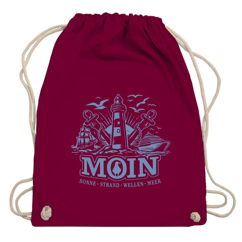 Kordelrucksack   "MOIN Leuchtturm" #499