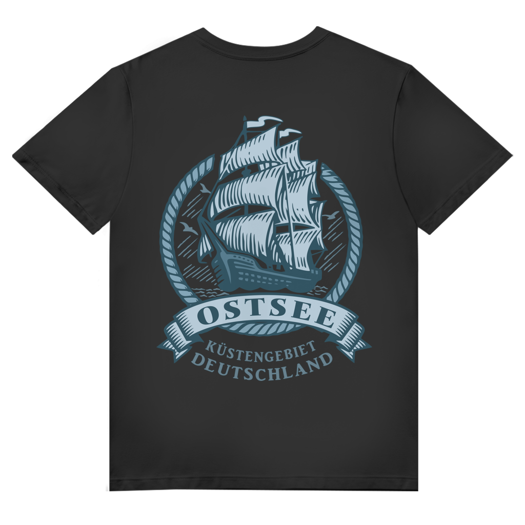 T-Shirt Herren V-Neck  "Ostsee Segelschiff" #462