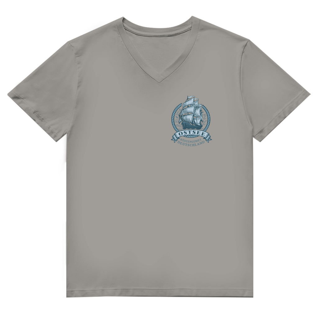 T-Shirt Herren V-Neck  "Ostsee Segelschiff" #462