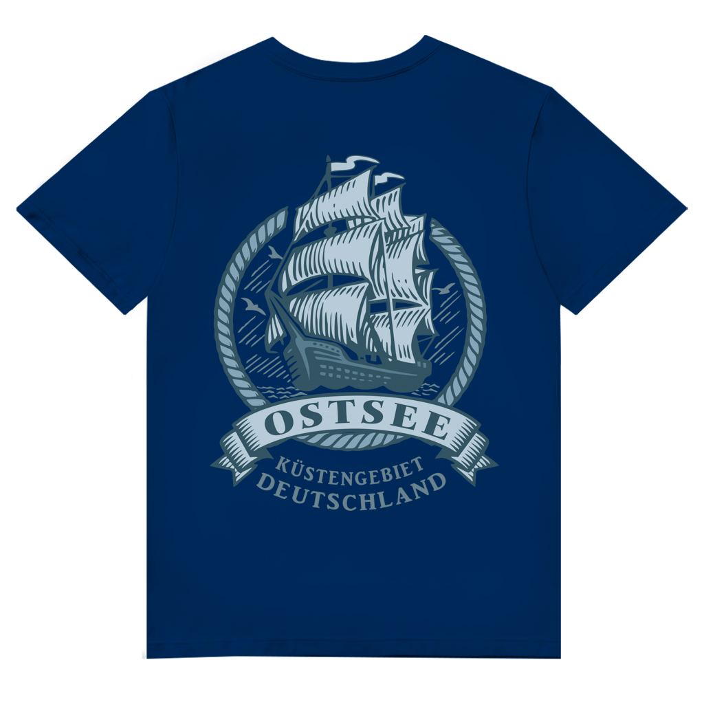 T-Shirt Herren V-Neck  "Ostsee Segelschiff" #462