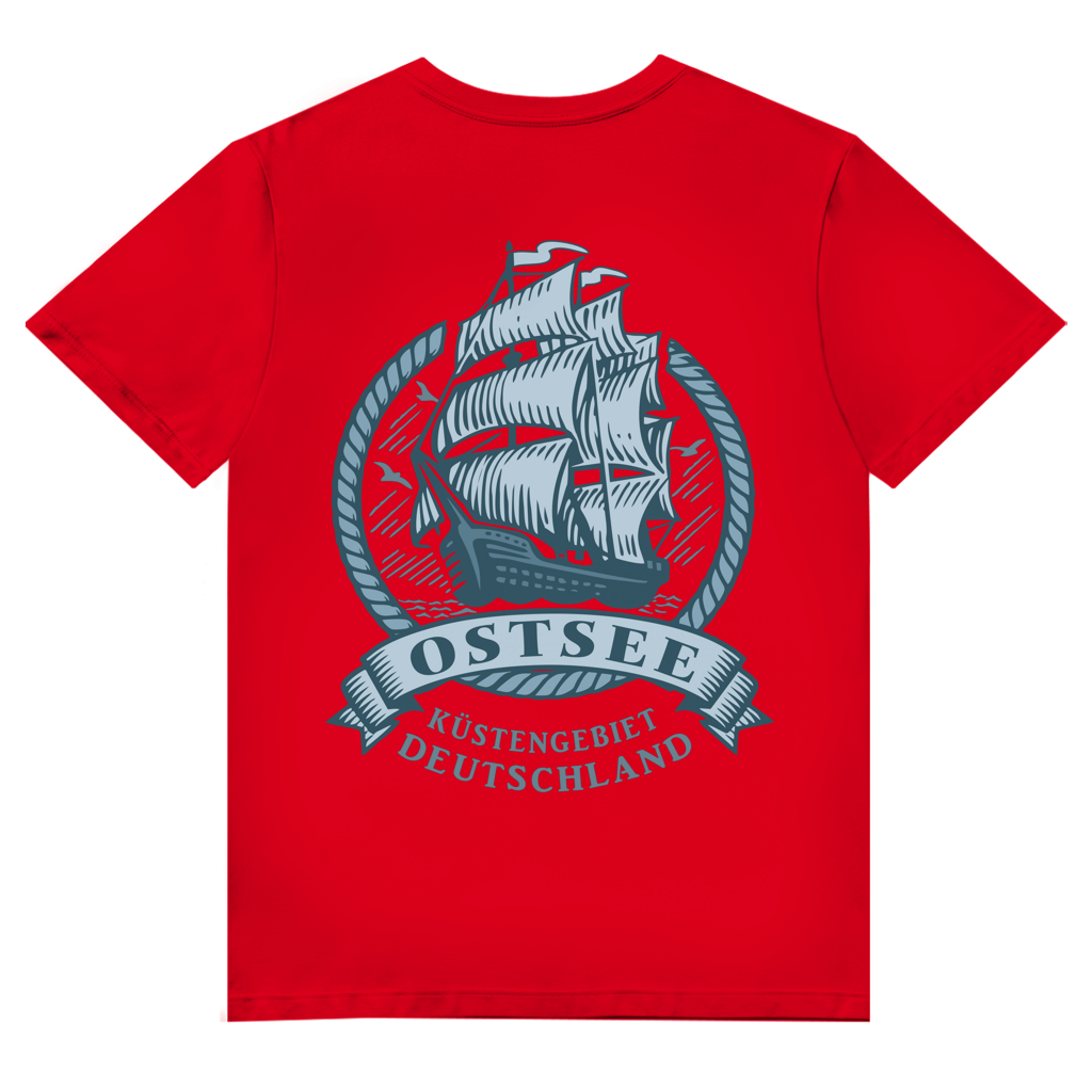 T-Shirt Herren V-Neck  "Ostsee Segelschiff" #462