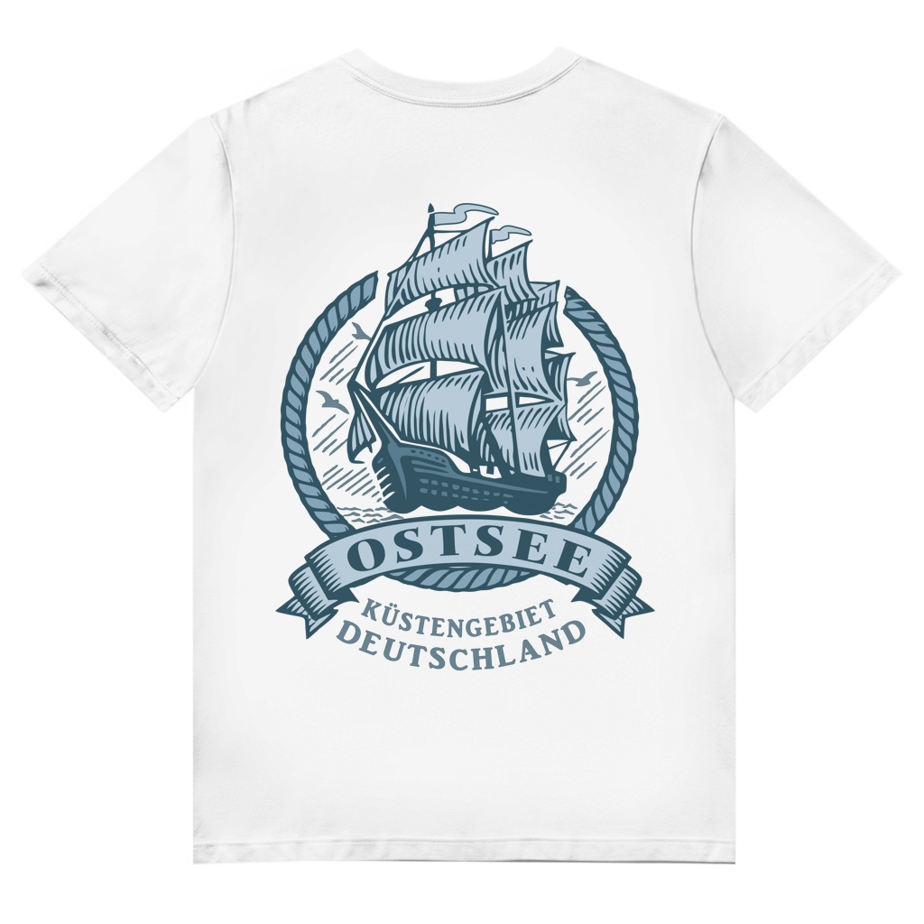 T-Shirt Herren V-Neck  "Ostsee Segelschiff" #462