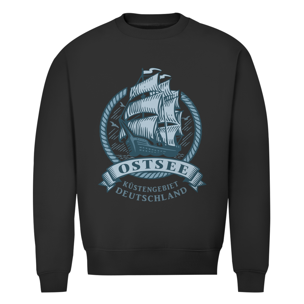 Sweatshirt Herren  "Ostsee Segelschiff" #462  - einseitiger Druck