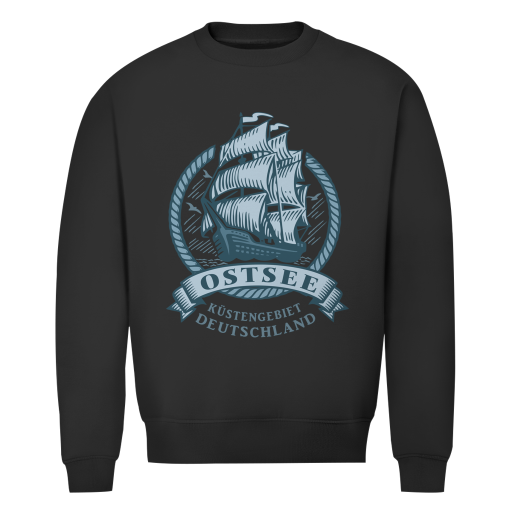 Sweatshirt Herren  "Ostsee Segelschiff" #462  - beidseitiger Druck