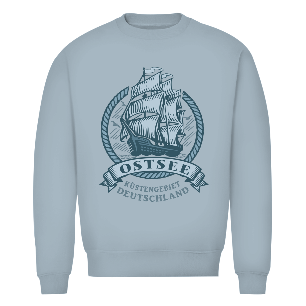 Sweatshirt Herren  "Ostsee Segelschiff" #462  - beidseitiger Druck