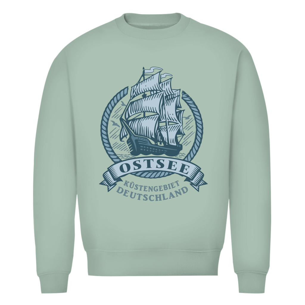 Sweatshirt Herren  "Ostsee Segelschiff" #462  - beidseitiger Druck