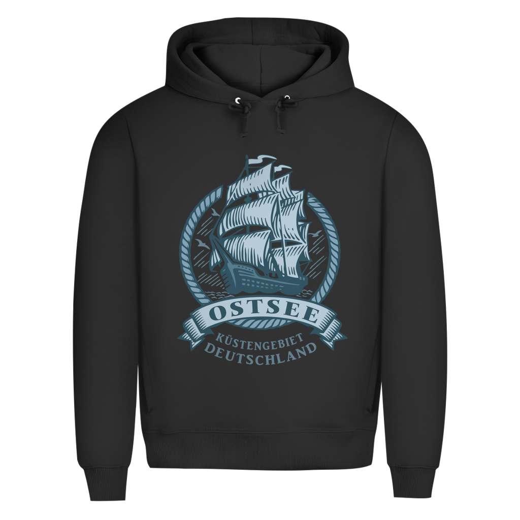 Hoodie Herren "Ostsee Segelschiff" #462 - einseitiger Druck