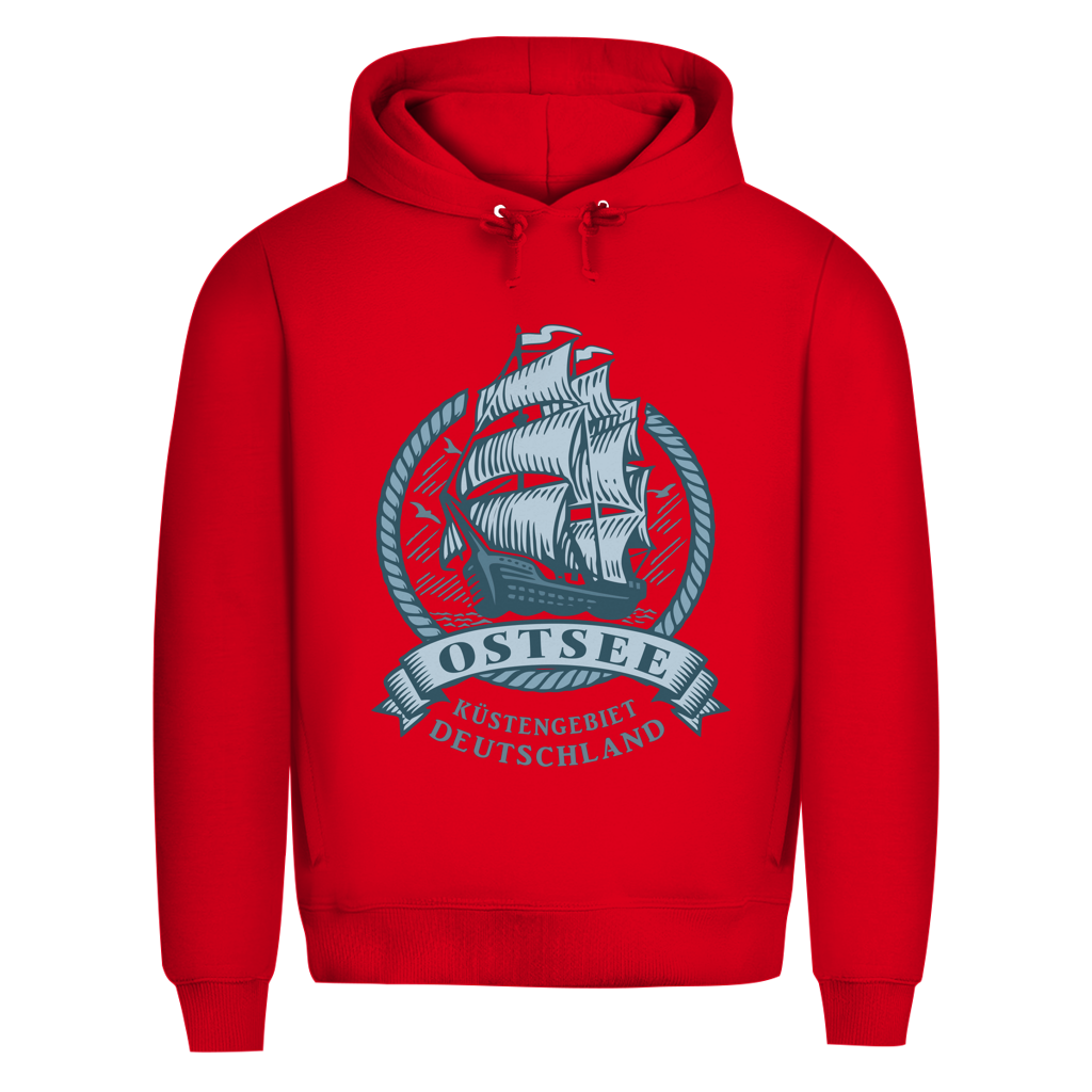 Hoodie Herren "Ostsee Segelschiff" #462 - einseitiger Druck