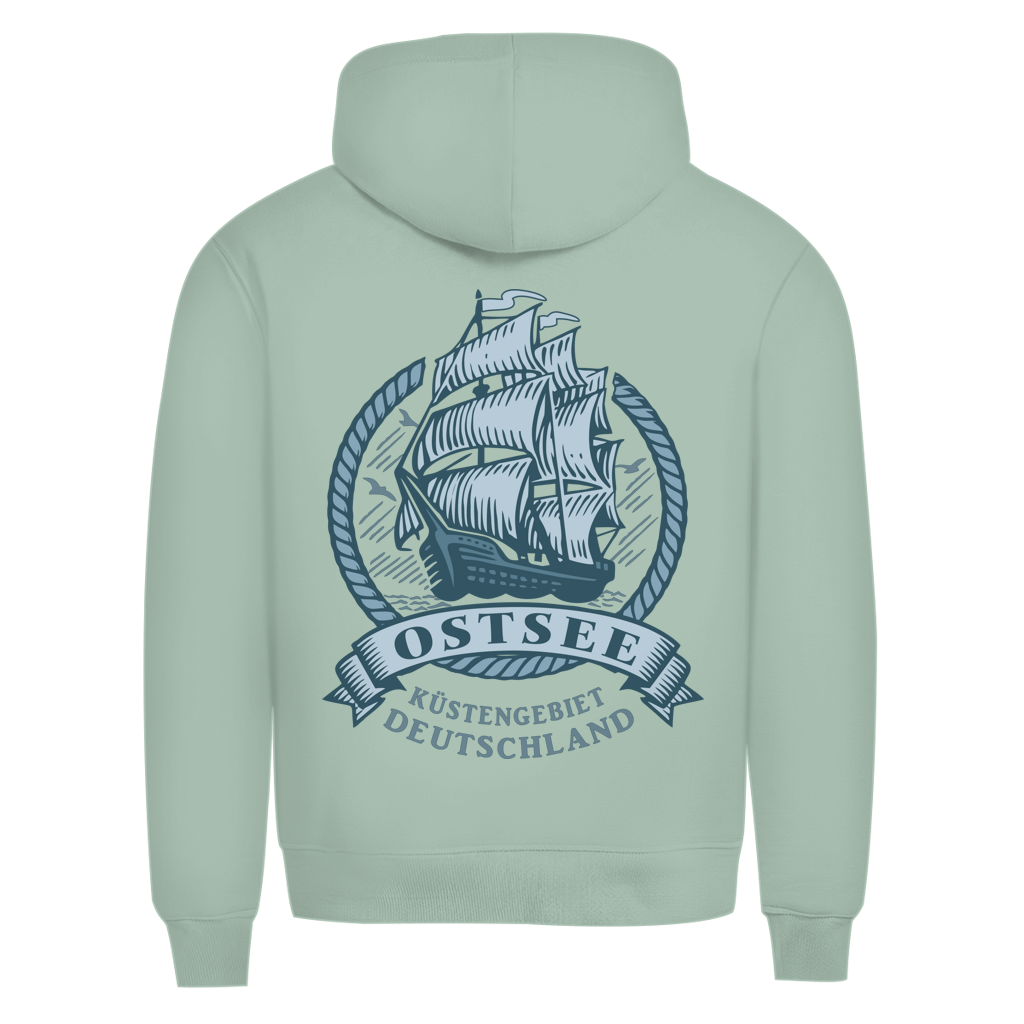 Hoodie Herren  "Ostsee Segelschiff" #462 - beidseitiger Druck