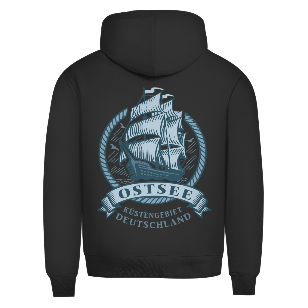 Hoodie Herren  "Ostsee Segelschiff" #462 - beidseitiger Druck