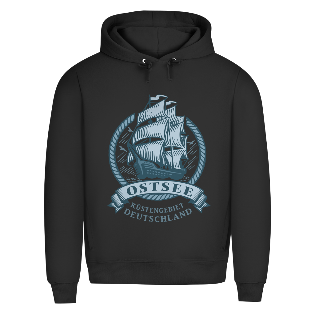 Hoodie Herren  "Ostsee Segelschiff" #462 - beidseitiger Druck