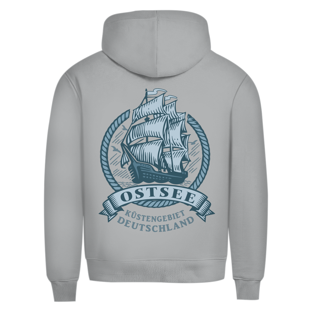 Hoodie Herren  "Ostsee Segelschiff" #462 - beidseitiger Druck