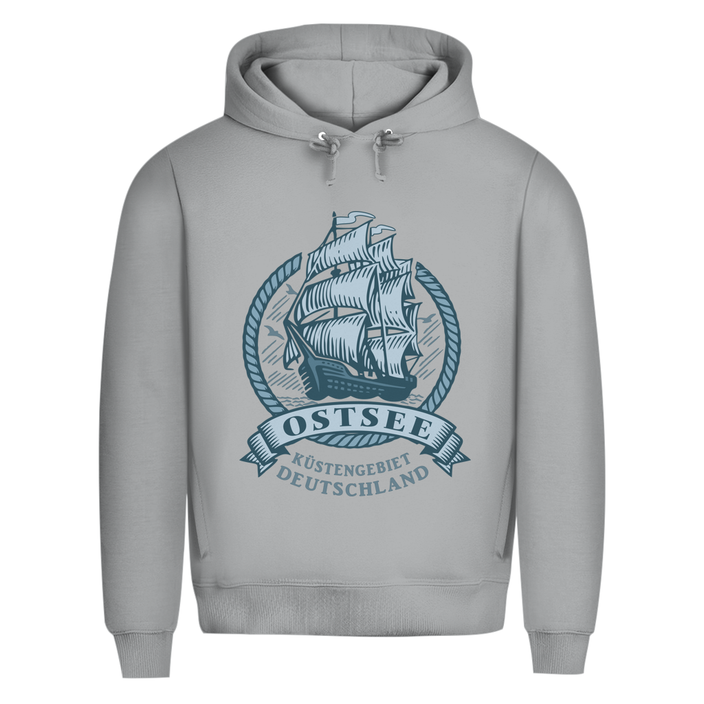 Hoodie Herren  "Ostsee Segelschiff" #462 - beidseitiger Druck