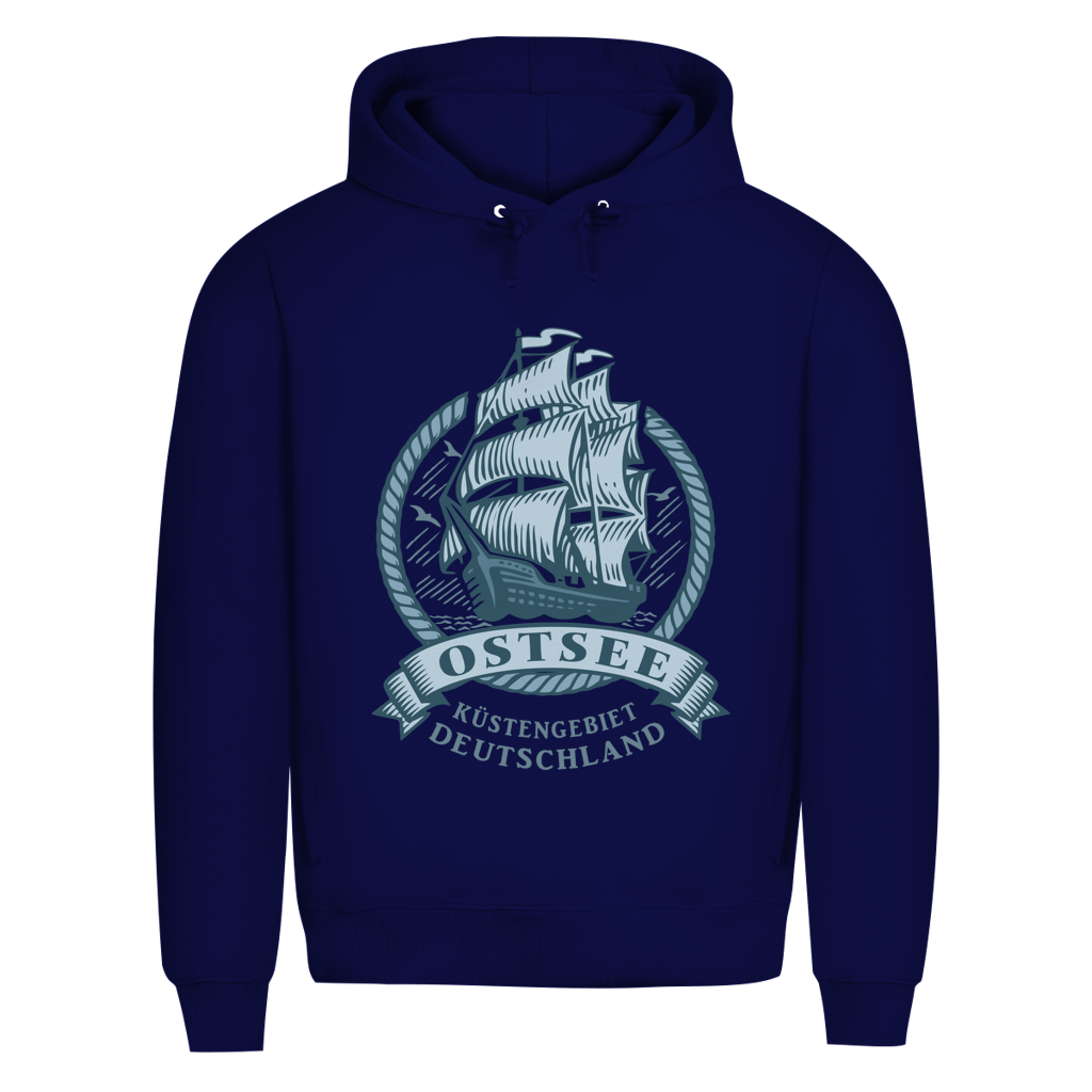 Hoodie Herren  "Ostsee Segelschiff" #462 - beidseitiger Druck