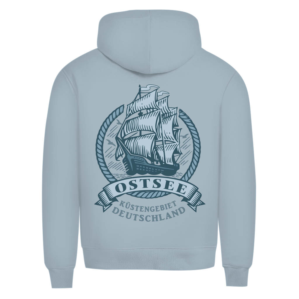 Hoodie Herren  "Ostsee Segelschiff" #462 - beidseitiger Druck