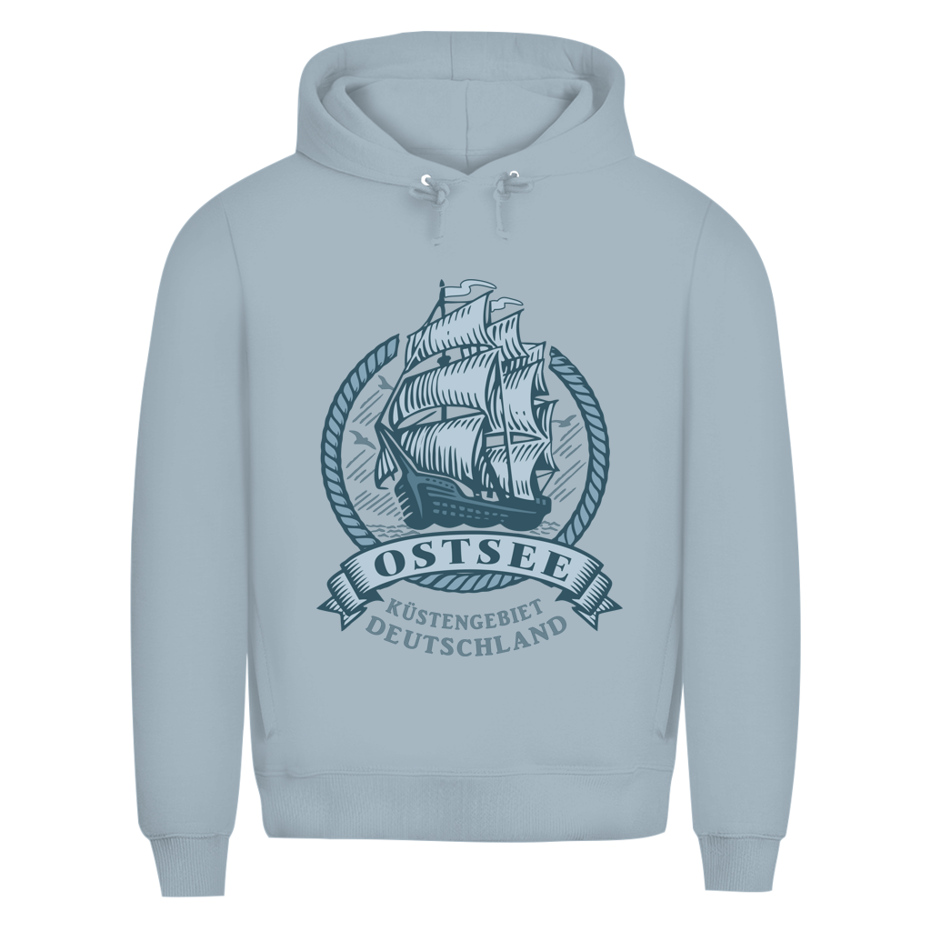 Hoodie Herren  "Ostsee Segelschiff" #462 - beidseitiger Druck