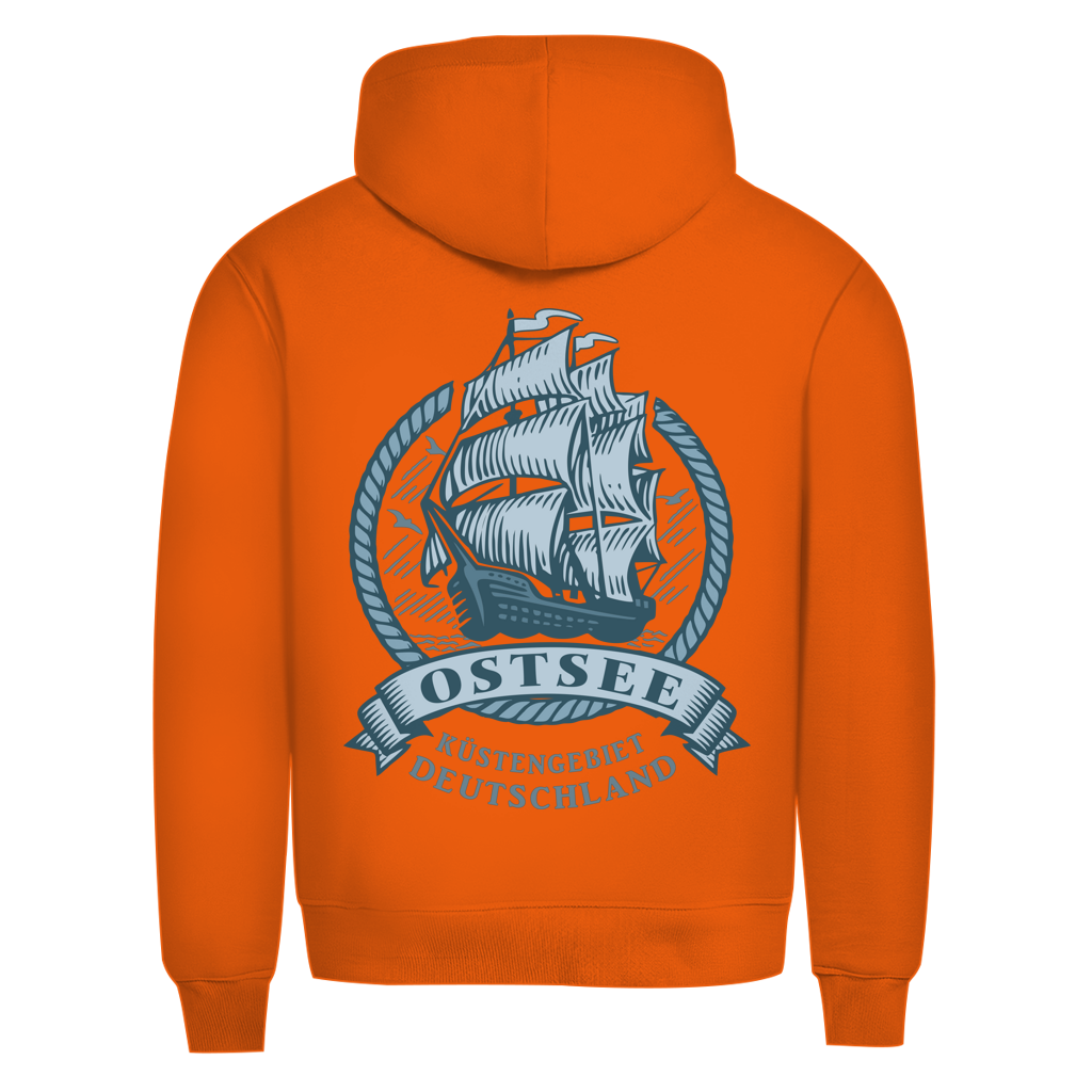 Hoodie Herren  "Ostsee Segelschiff" #462 - beidseitiger Druck