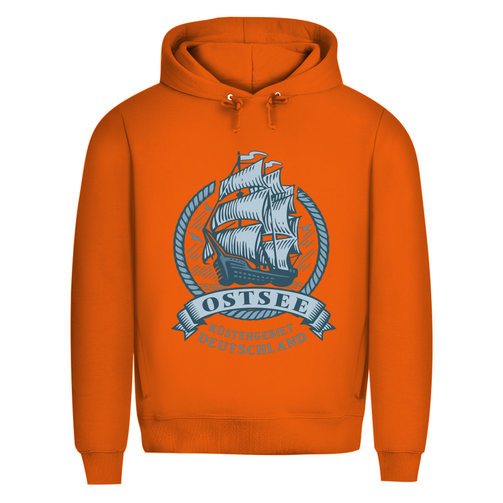 Hoodie Herren  "Ostsee Segelschiff" #462 - beidseitiger Druck