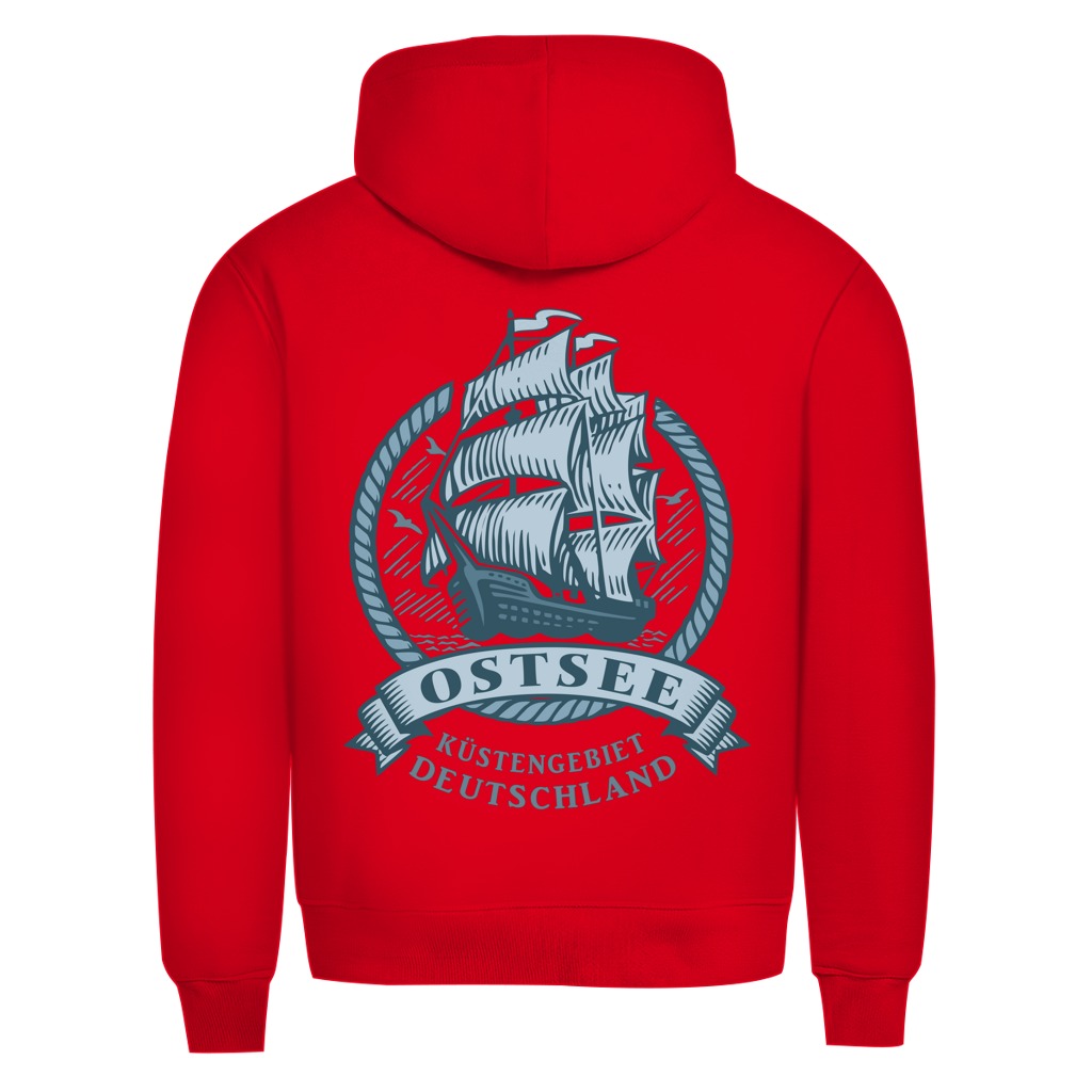 Hoodie Herren  "Ostsee Segelschiff" #462 - beidseitiger Druck